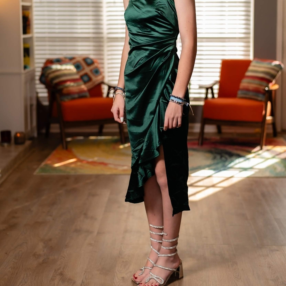 Hunter green cocktail dress